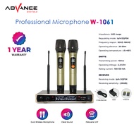 Mic Wireless Profesional ADVANCE W1061 advance Dual Microphone + amplifier mic karaoke duet