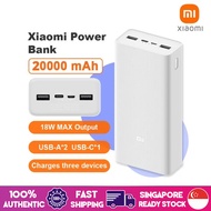 【CCC Certification】Xiaomi Power Bank 20000mAh Fast Charging QC Type C Dual USB Port 18W - White