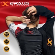Braus Fight - Indonesia Flag No Gi Rash Guard Short Sleeve - Bjj Jiu Jitsu, JuJitsu - Hitam