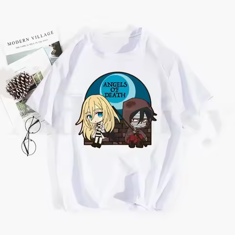Angels of Death Rachel Gardner Isaac Foster Anime Tshirt Hip Hop Girl Print Top Tees Harajuku Tshirt