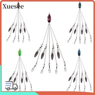 XUESEE 5PCS Alabama Umbrella Rig, 20.5cm 4 Blades Umbrella Fishing Rig, Durable with Snap Swivels 5 