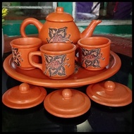 POCI SET CLAY FLOWER TEAPOT SET SPECIAL TEGAL