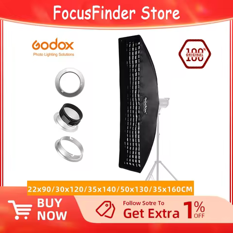 Godox 22x90cm 30x120cm 35x160cm Rectangle Strip Honeycomb Grid Softbox for Bowens Mount Softbox Elin