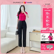 [15 - 17.10| VOUCHER 10-12%] Quần tây nữ dáng ống đứng nút bọc thời trang GUMAC QF09017