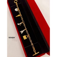 Rantai Tangan Dewasa Gantung Charm PARIS/LV 💯 Persis Ori EMAS KOREA Bracelet MURAH #11833