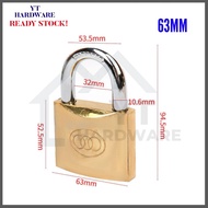 [READY STOCK] Tri-Circle Brass Padlock with 3 Keys