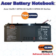 แบตเตอรี่ Battery Notebook Acer Swift 5 SF514-51 SF515-51T Acer Swift 1 SF114-32 Spin 5 SP513-52N  Series AP15O5L  ของแท้ 100% ส่งฟรี !!!