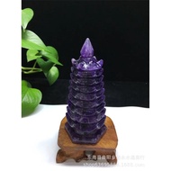 Natural Amethyst Wenchang Tower Decoration Brazil Amethyst Wenchang Tower Natural Amethyst Ornaments Factory Direct Sale
