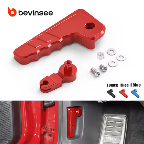 BEVINSEE Aluminum Engine Hood Latch Handle for VW for Golf MK7 for Seat Leon 5F for Skoda Octavia 5E