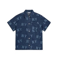 MLB 夏季新款牛仔短袖襯衫