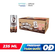 [SALE 15.8-VC ĐẾN 14%] Thùng 24 Lon Cà phê sữa Boss Size Lớn (235ml/lon)