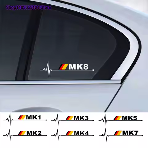 2pcs Reflective Car Window Sticker For Volkswagen VW GOLF 4 5 6 7 MK7 MK4 MK5 MK6 MK1 MK2 MK3 MK8