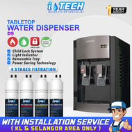 [FREE INSTALL] I-TECH Tabletop Water Dispenser Hot & Normal D9 - 4 Stages Antibacterial Filter (Hala