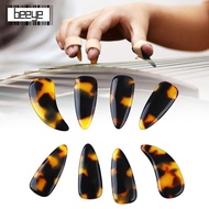BEEYE 8PCS Guzheng Nail Covers, Plastic Tortoiseshell Transparent Blue Color Guzheng Finger Picks, D