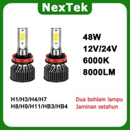 NexTek NZ48 12V/24V 6000K 48W LED headlight H1 H3 H4 H7 H8/H9/H11 HB3/HB4 car headlight lumen watt l