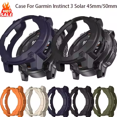 Watch anti-scratch Protector Case For Garmin Instinct 3 Solar 45mm 50mm Protective Watch TPU Cover B