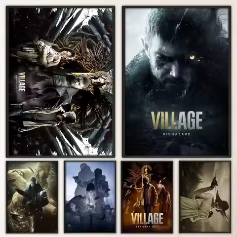 Resident-Evil 8 Village Hot Video Game Poster Prints Wall Painting Bedroom Living Room Wall Bar Rest