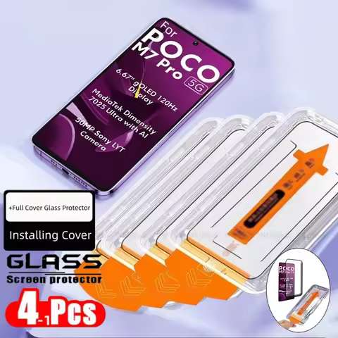 1-4pcs For Poco M7 Pro 5G Glass Xiaomi Poco M7 Pro 5G Tempered Glass Easy Installation Dust Free Scr