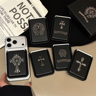 Street Wear Cross Magsafe Magnetic Card Holder Holder Suitable for Apple 17pro Phone Case Leather ID