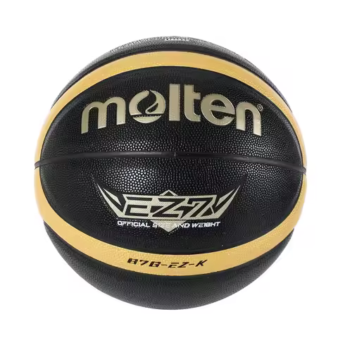 Molten Size 5 6 7 Basketball EZ-K Black Gold PU Outdoor Indoor Balls Women Youth Man Match Training 