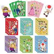 8Pcs/ Pack Super Mario Kawaii Make a Face DIY Puzzle Stickers Parent-Child Party Favors Cute Waterproof Mario Stickers Toys Gift