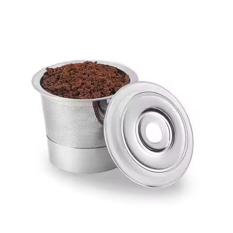 Stainless Steel Reusable K Cups with Lids Sturdy Coffee Capsule Cup Anti-rust Easy To Clean Coffee P