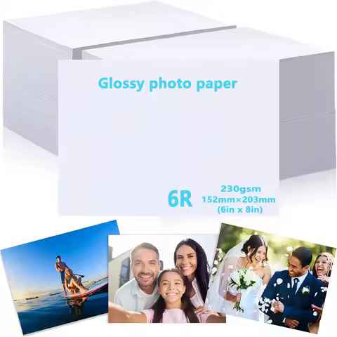 6R 6x8Inch Glossy Photo Paper 230gsm for Printer Picture White Photographic Photo Paper for Picture 