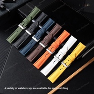 23mm Nylon Patterned Fluorine Rubber FKM Leather Back Watch band For Blancpain Strap Fifty Fathoms 5