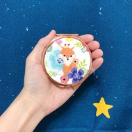 花叢小狐狸/玫瑰金.分格收納盒.可拆式隨身藥盒. 耳環飾品收納盒