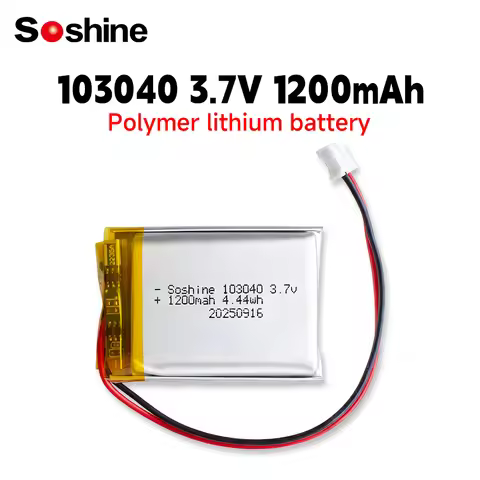Soshine 3.7V 103040 1200mAh Rechargeable Battery Polymer Lithium Batteries for GPS Navigator MP3/4/5
