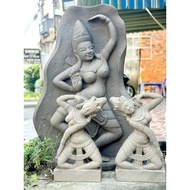 Cặp tượng Apsara đá sa thạch trang trí sân vườn - Cao 50 cm