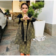 BAJU KEBAYA KLASIK KANAK-KANAK SONGKET (CIK SITI WAN KEMBANG) COTTON HITAM