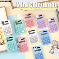 SUNSHINE Mini Calculator, 8-Digit Cartoon Math Calculator, Cute Portable Plastic Accounting Calculat