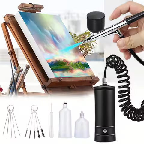 Airbrush with Compressor Airbrush Painting Mini Spray Gun for Paint Modeling Crafts Wireless Paint S