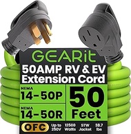 GearIT 50-Amp Extension Cord for RV and EV (50 Feet) 4-Prong 250-Volt, Tesla Model 3/S/X/Y, NEMA 14-