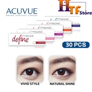 (30 pcs) Acuvue Define Daily Disposable Silicone Hydrogel Cosmetic Color Contact Lenses 1/3