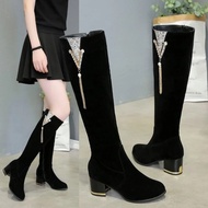 Heels Womens Boots Side Zippers Womens Long Boots Thick Heels High Shoes for Women High Heels Autumn