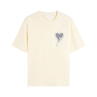 imported NEW Ami Paris Tide Brand Minority Design Love Letter Embroidery Crew Neck Short Sleeve T-sh