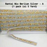 DIAMOND DIAMOND Mix Silver Gold 5 Yards