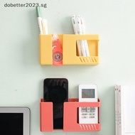 [DB] 2 In 1 Wall-mounted Mobile Phone Remote Control Storage Box al Punch-free Storage Rack Wall Debris Storage Holders [Ready Stock]