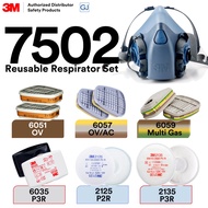 3M 7502 Reusable Respirator Set – 6001 OV / 6057 OV&AG/ 6059 MultiGas / 6035 P3 R /2125 P2R/ 2135 P3
