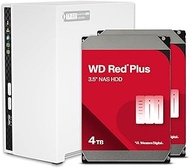 QNAP TS-233-24WD-US 2 Bay Home NAS with 4TB Storage Capacity, Preconfigured RAID 1 WD Red Plus HDD B
