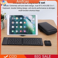 Ultra Thin Capacitive Mouse with USB Receiver Folding Keyboard BT 5.2/2.4G/USB