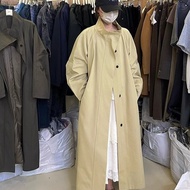 Lazy Trench Coat for Women Gray Coat Super Long Stand Collar Coat