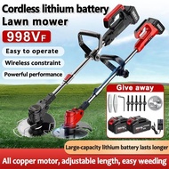 998VF Mesin Rumput Lawn Mower Rechargeable Grass Cutter Cordless Grass Trimmer Electric Pemotong Rum