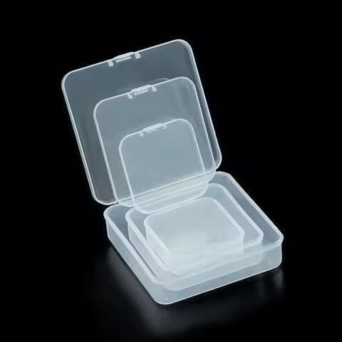 5/7/9CM Plastic Square 1 Grid Transparent Storage Box Earring Ring Jewelry Beads Kits Set Case Conta