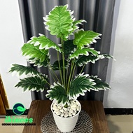 ARTIFICIAL AGLONEMA TARO LEAVES PLASTIC LEAVES DECORATIVE POT FLOWERS PLASTIC MONSTERA LEAVES FAKE D