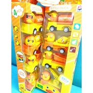 Toy Box of 4 Cute Yellow Duck Construction Site Vehicles - Coyenthegioidochoi