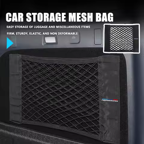 For BMW Car Trunk Net Pocket Mesh Bag Storage Holder Auto Interior Accessories Performance E91 X5 E7