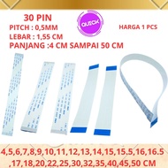 30 PIN SMOOTH O.5MM ONE-WAY AND TWO-WAY LCD FLEXIBLE CABLE 1.55CM WIDTH 4CM TO 50CM LENGTH